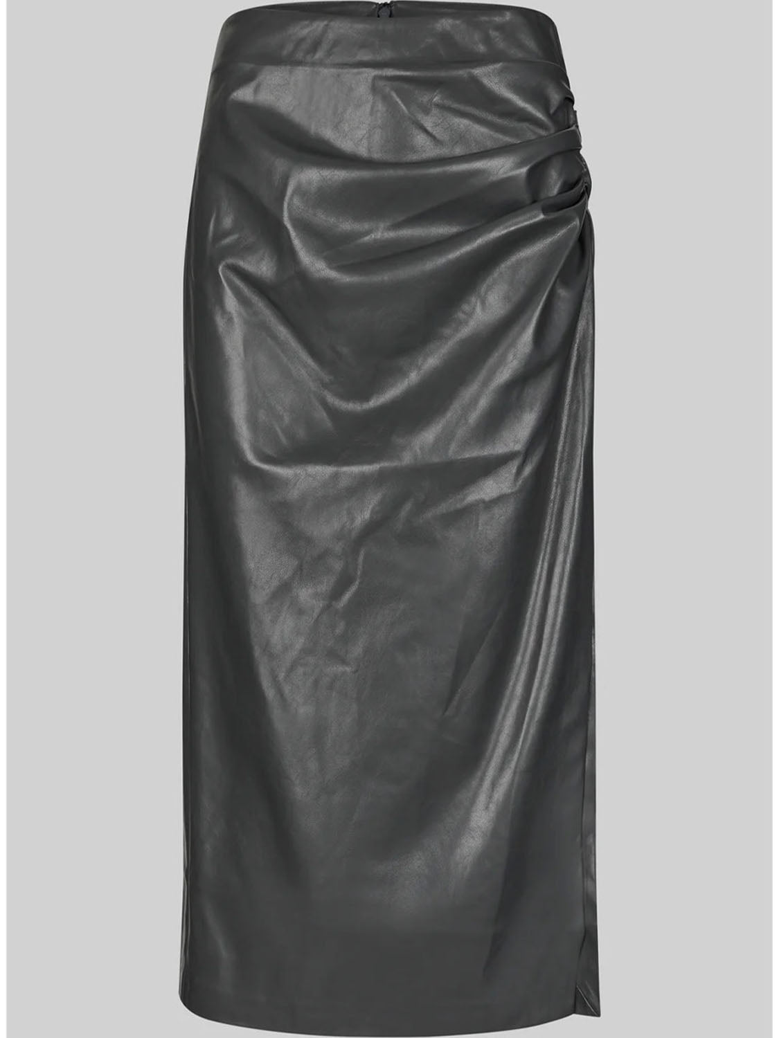 Second Female : Seerie Faux Leather Skirt Black Sand - Collector Store Sydney