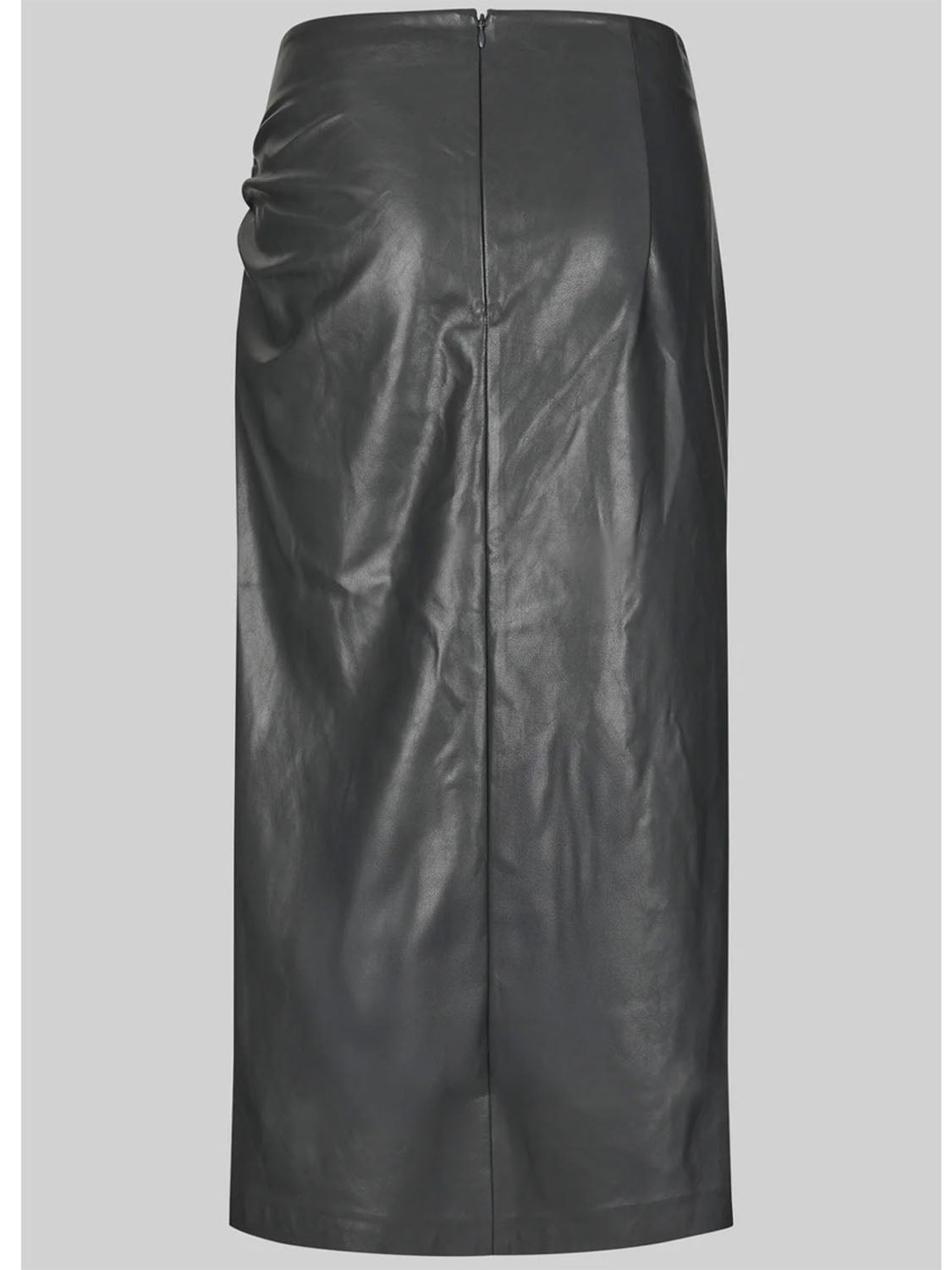Second Female : Seerie Faux Leather Skirt Black Sand - Collector Store Sydney