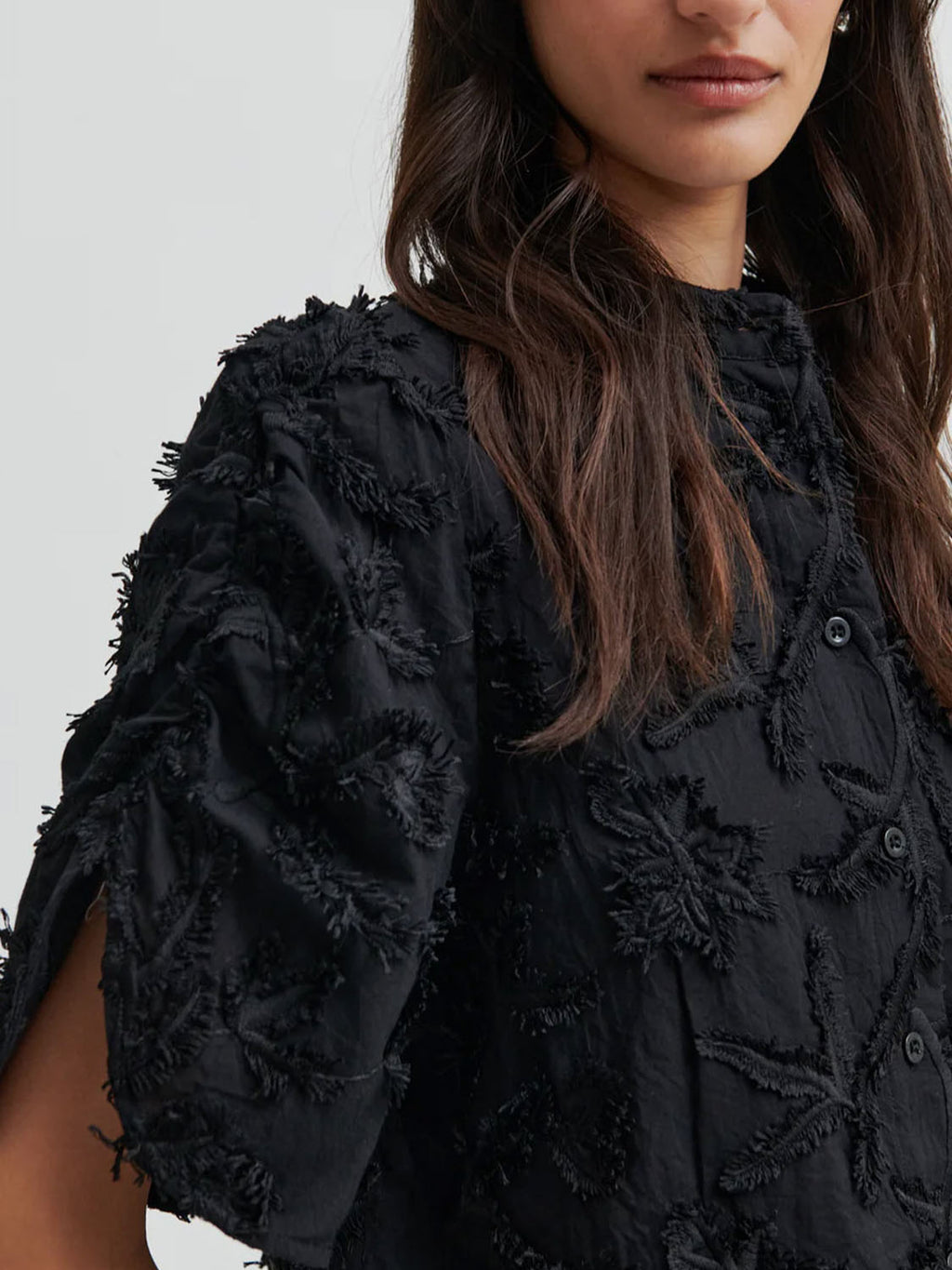 Second Female : Seena textured SS Shirt Black - Collector Store Sydney