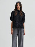 Second Female : Seena textured SS Shirt Black - Collector Store Sydney