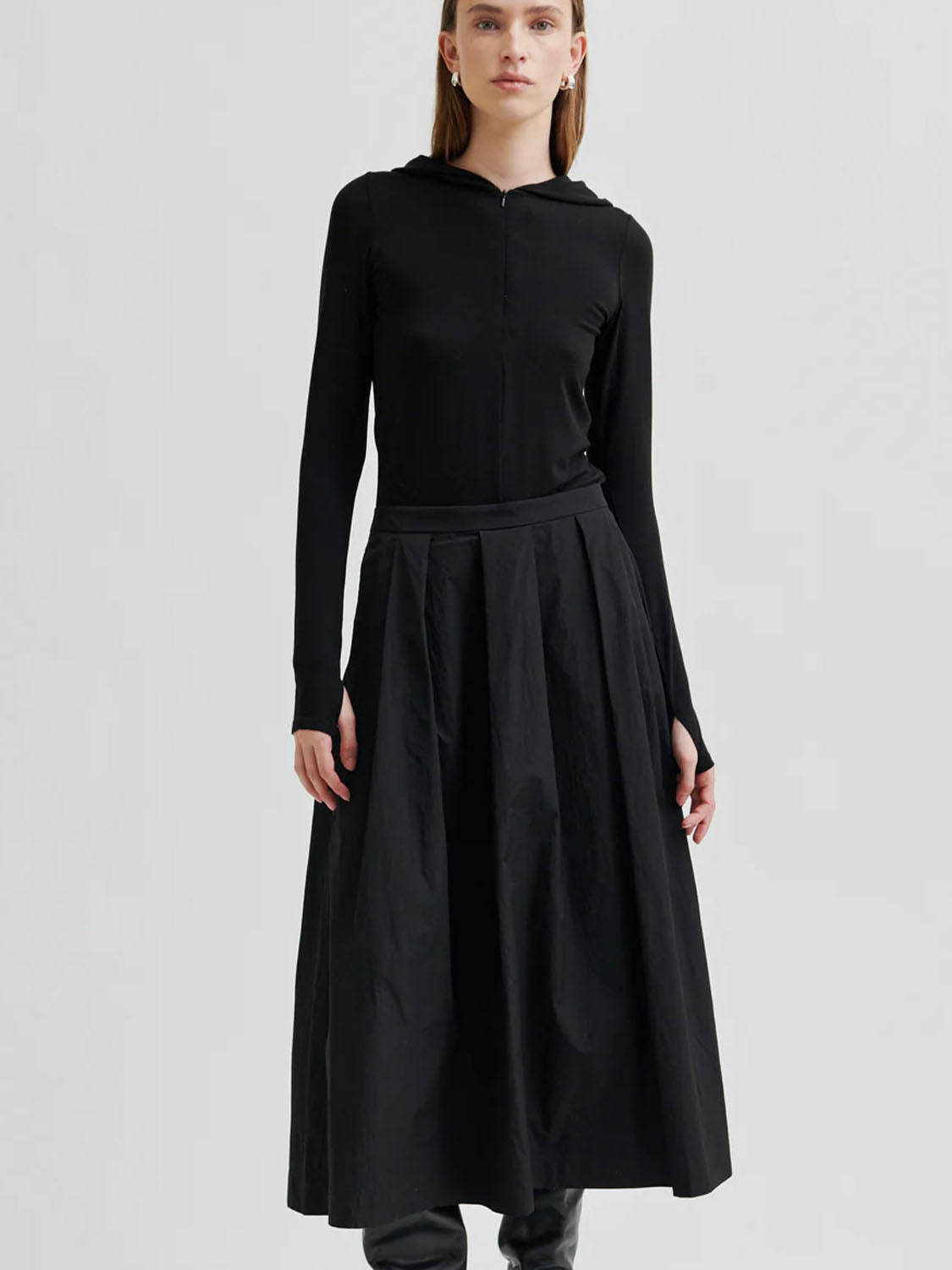 Second Female : Niline Taffeta A-Line Skirt Black - Collector Store Sydney