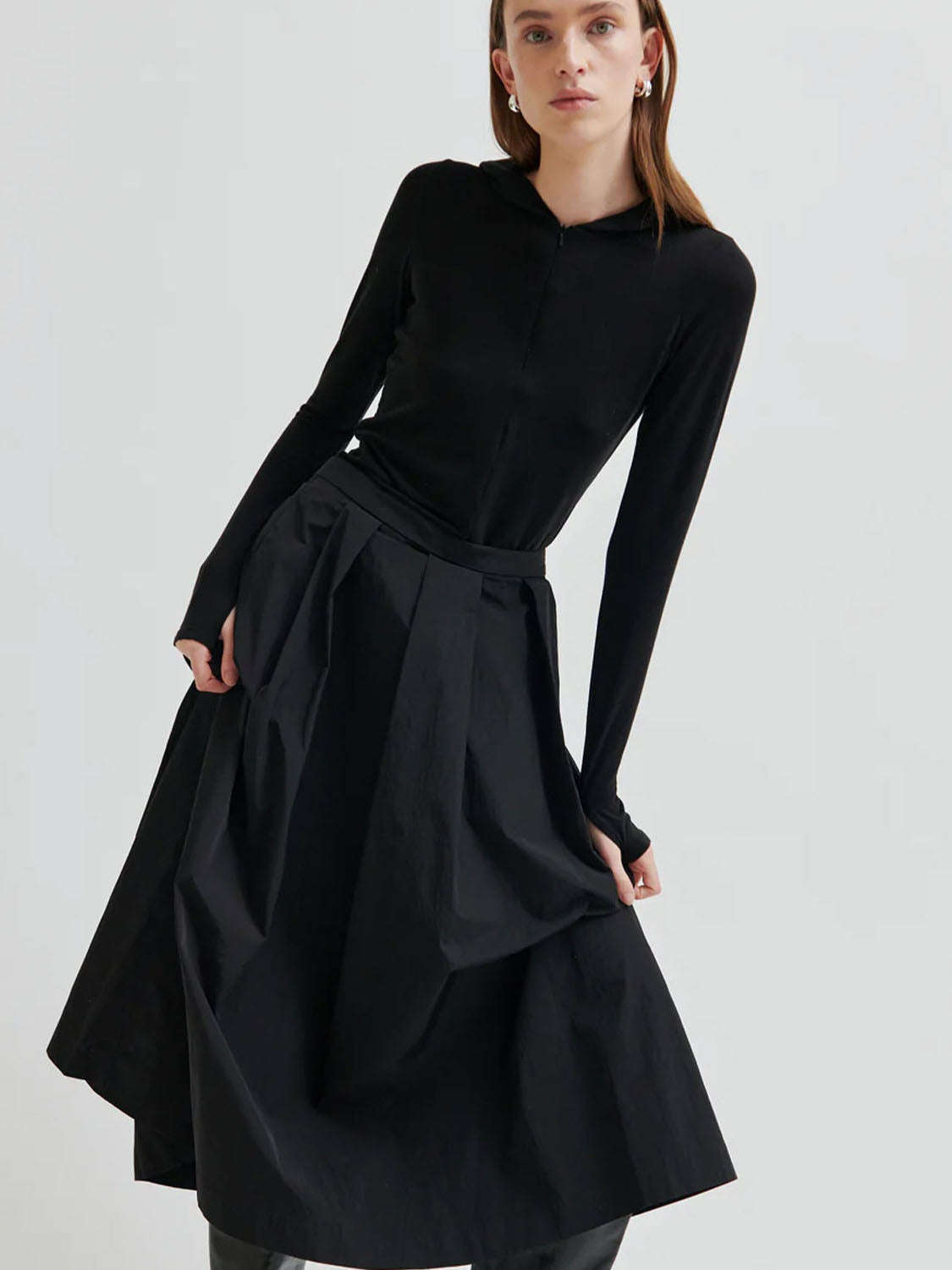 Second Female : Niline Taffeta A-Line Skirt Black - Collector Store Sydney
