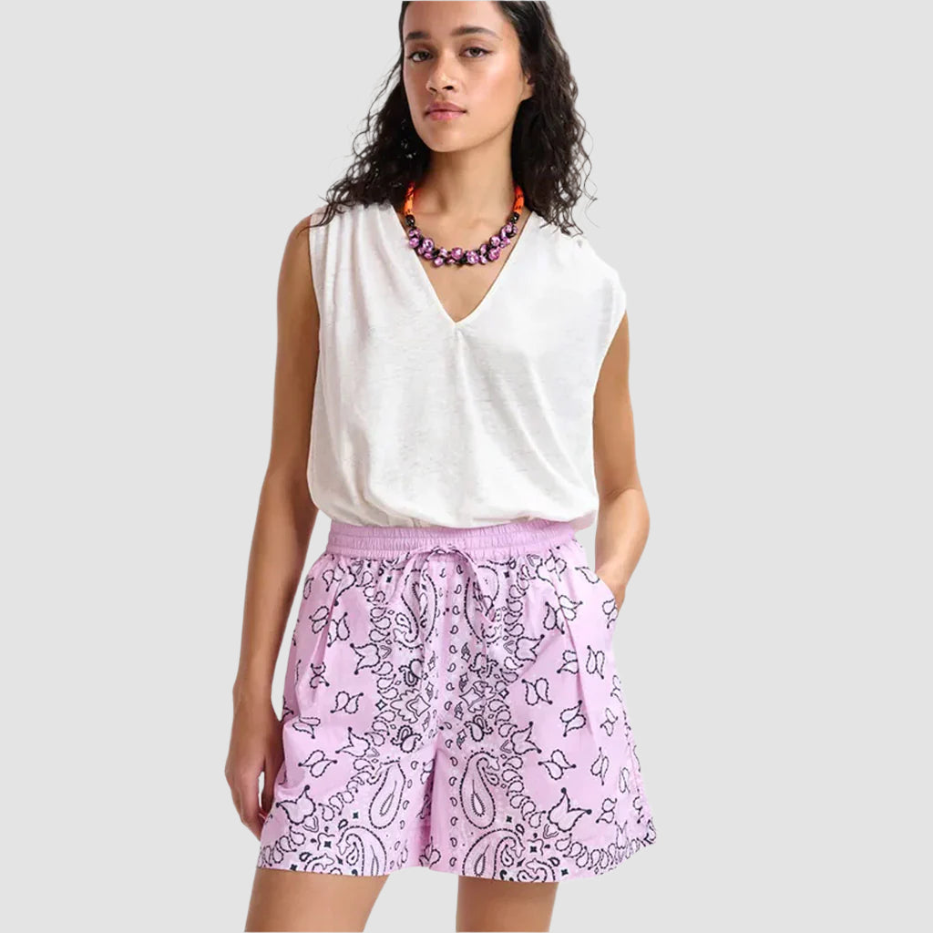 Essentiel Antwerp | Hissels Printed Shorts Pure Pink - Collector Store Sydney