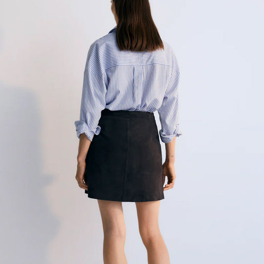 New Society - Hydra Suede Skirt Caviar - Collector Store