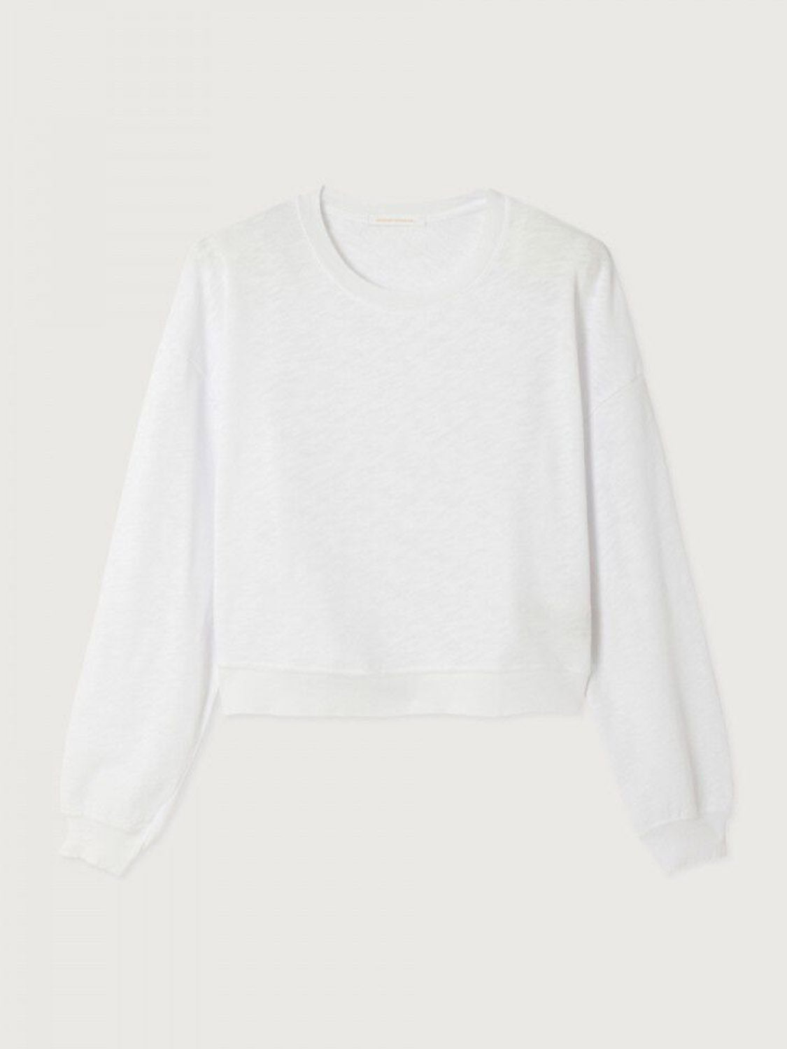 American Vintage  Sonoma Long Sleeve High Round Tee - White