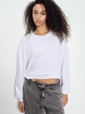 American Vintage  Sonoma Long Sleeve High Round Tee - White
