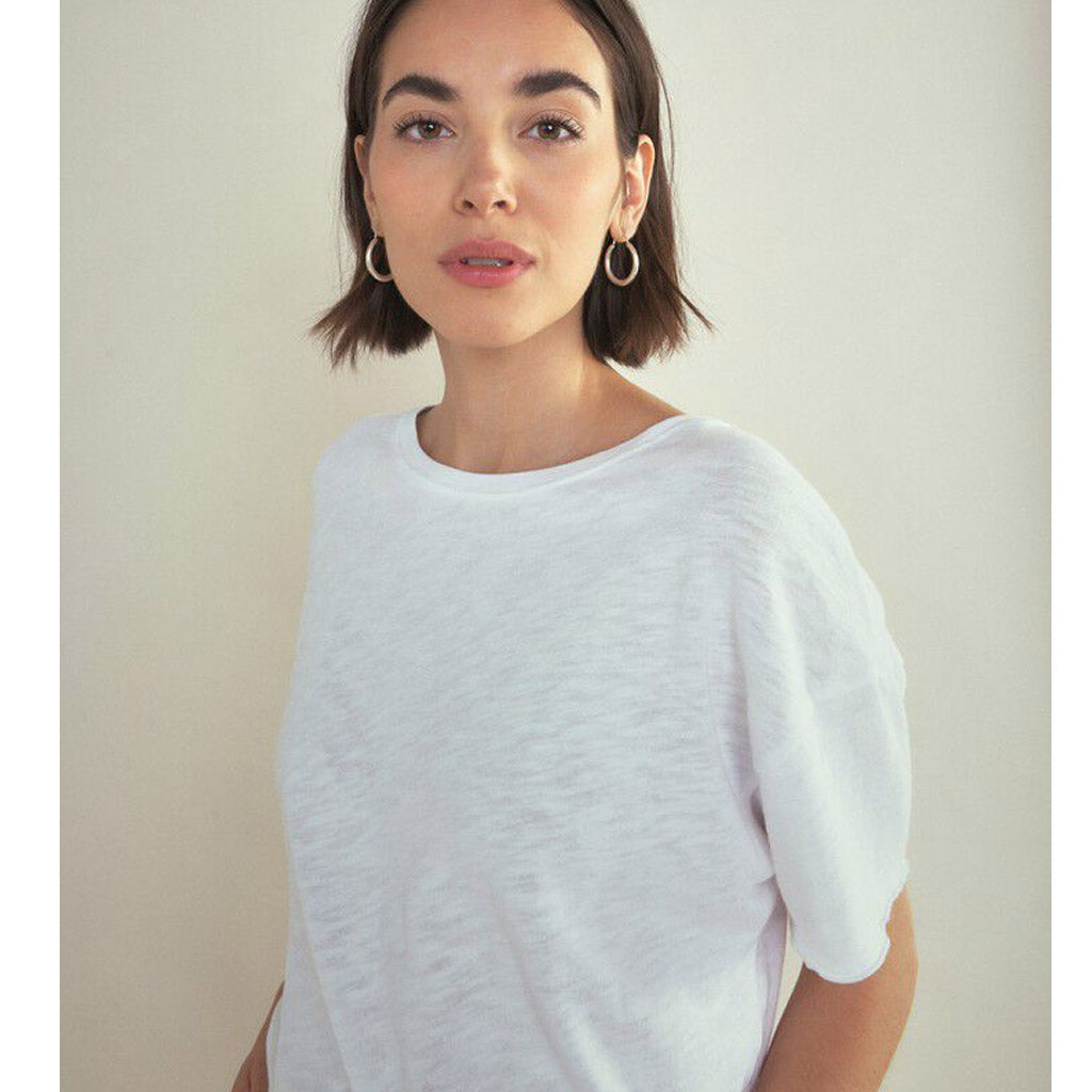 American Vintage Sonoma S/S Round Loose Tee - White - Collector Store