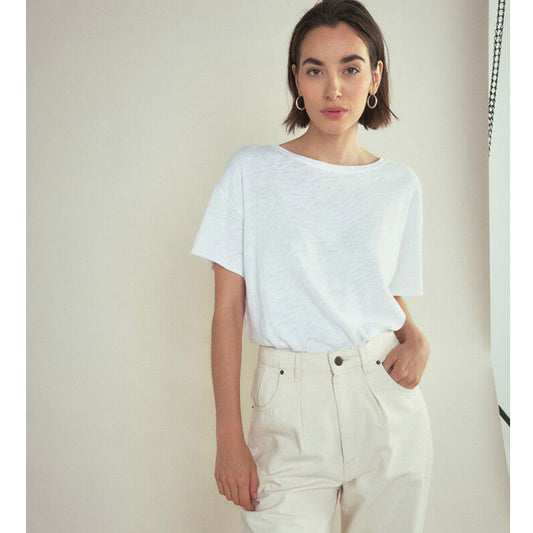 American Vintage Sonoma S/S Round Loose Tee - White - Collector Store