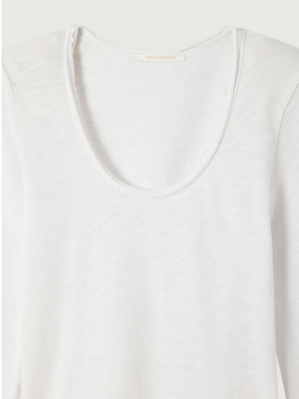 American Vintage  Sonoma Long Sleeve Scoop Neck Tee - White