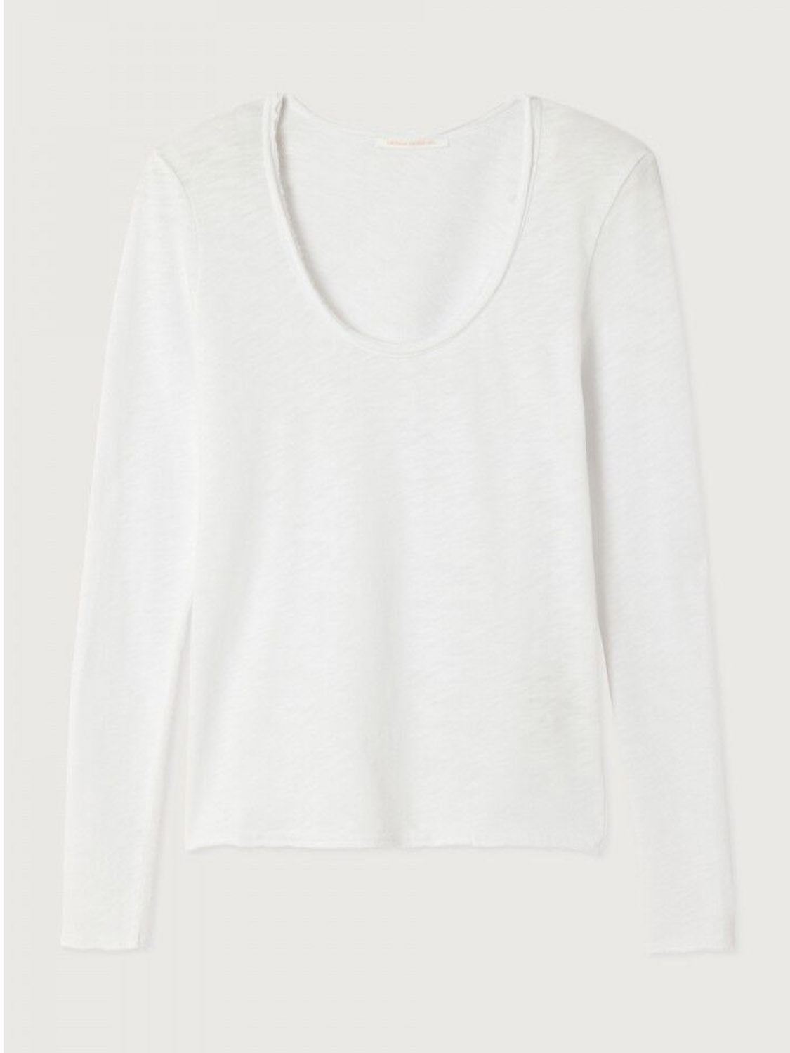 American Vintage  Sonoma Long Sleeve Scoop Neck Tee - White