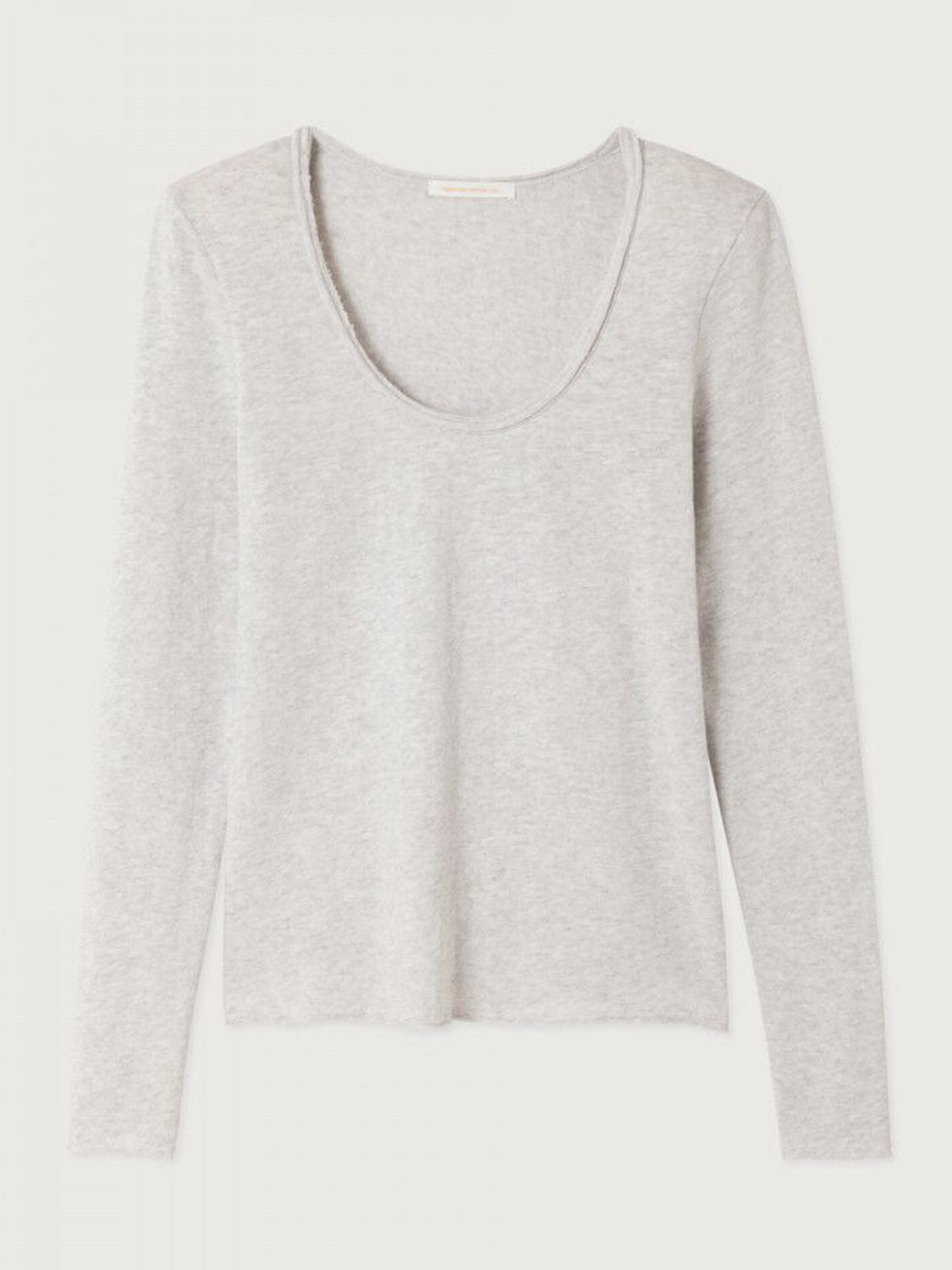 American Vintage  Sonoma Long Sleeve Scoop Neck Tee - Arctic Melange