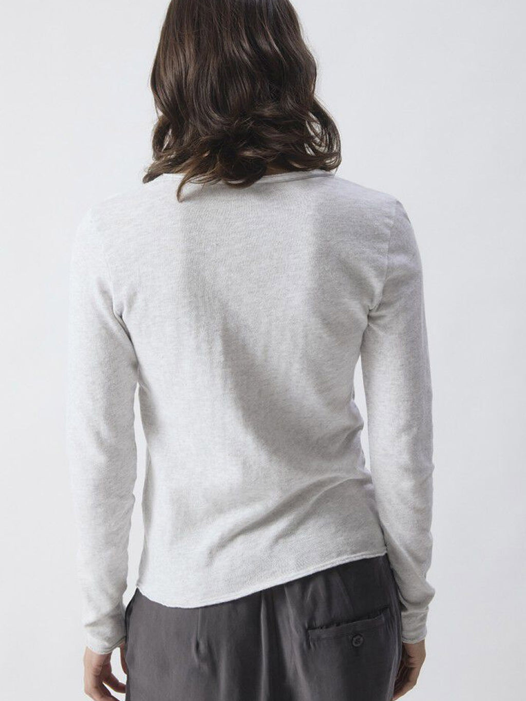 American Vintage  Sonoma Long Sleeve Scoop Neck Tee - Arctic Melange