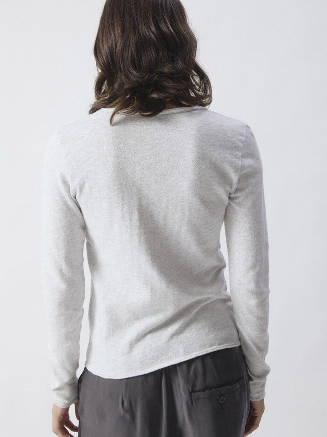 American Vintage  Sonoma Long Sleeve Scoop Neck Tee - Arctic Melange
