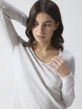 American Vintage  Sonoma Long Sleeve Scoop Neck Tee - Arctic Melange