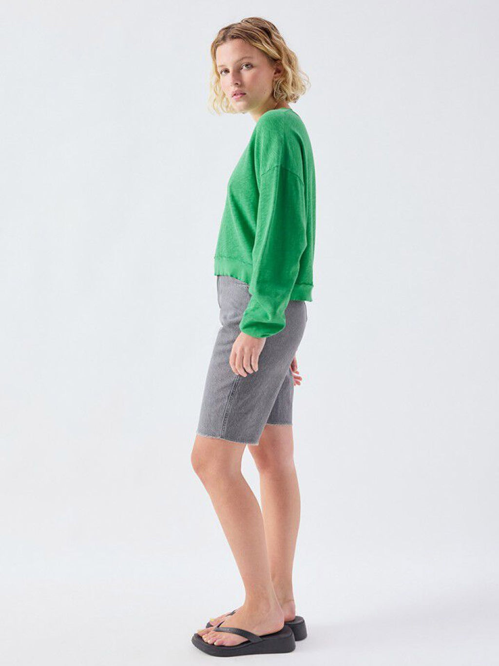 American Vintage  Sonoma Long Sleeve High Round Tee - Vintage Palm