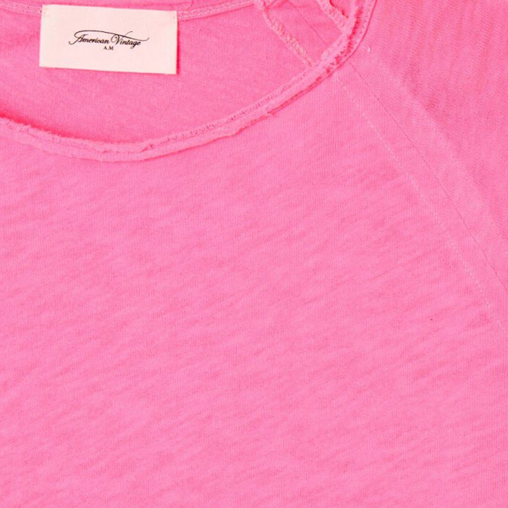American Vintage Sonoma L/S Round Neck Tee - Fluro Acid Pink - Collector Store Sydney