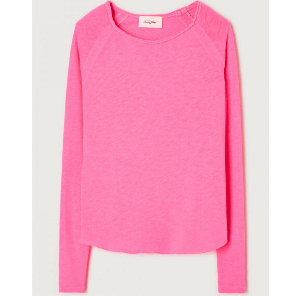 American Vintage Sonoma L/S Round Neck Tee - Fluro Acid Pink - Collector Store Sydney