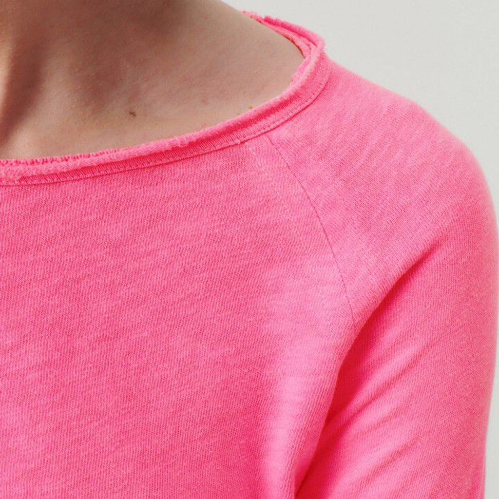 American Vintage Sonoma L/S Round Neck Tee - Fluro Acid Pink - Collector Store Sydney