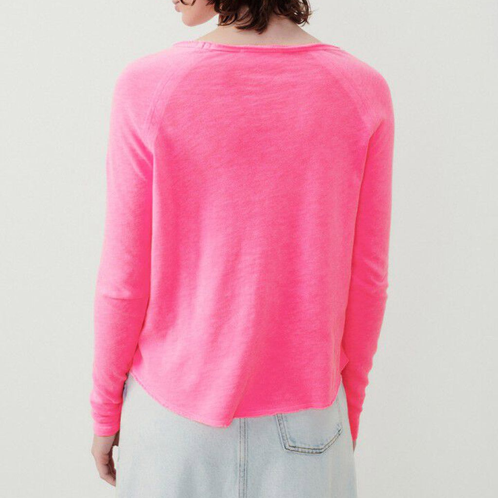 American Vintage Sonoma L/S Round Neck Tee - Fluro Acid Pink - Collector Store Sydney