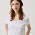 American Vintage Sonoma Cotton V Neck Tee - BLANC - Collector Store Sydney