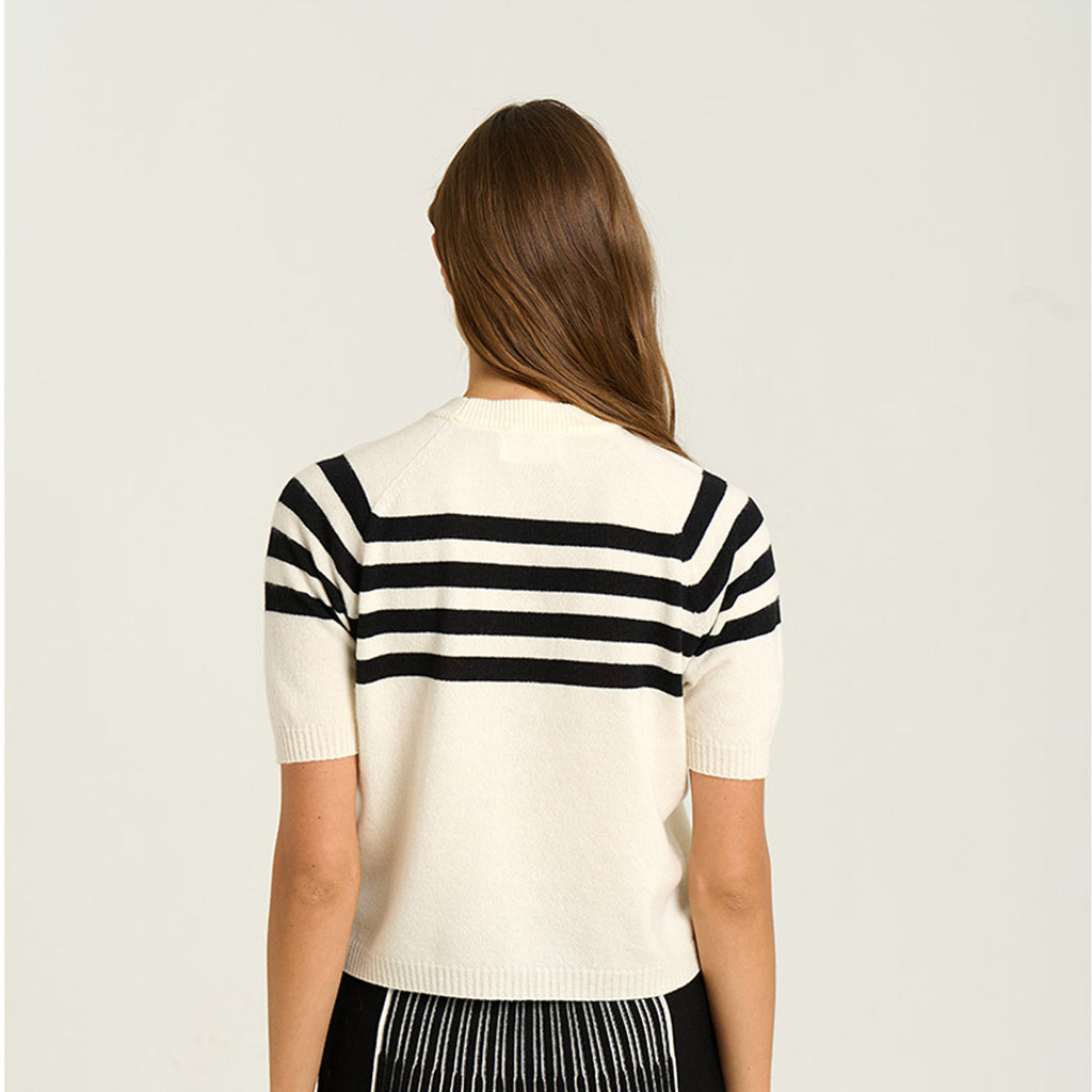 Sita Murt - Short sleeve striped knit - Black White - Collector Store Sydney
