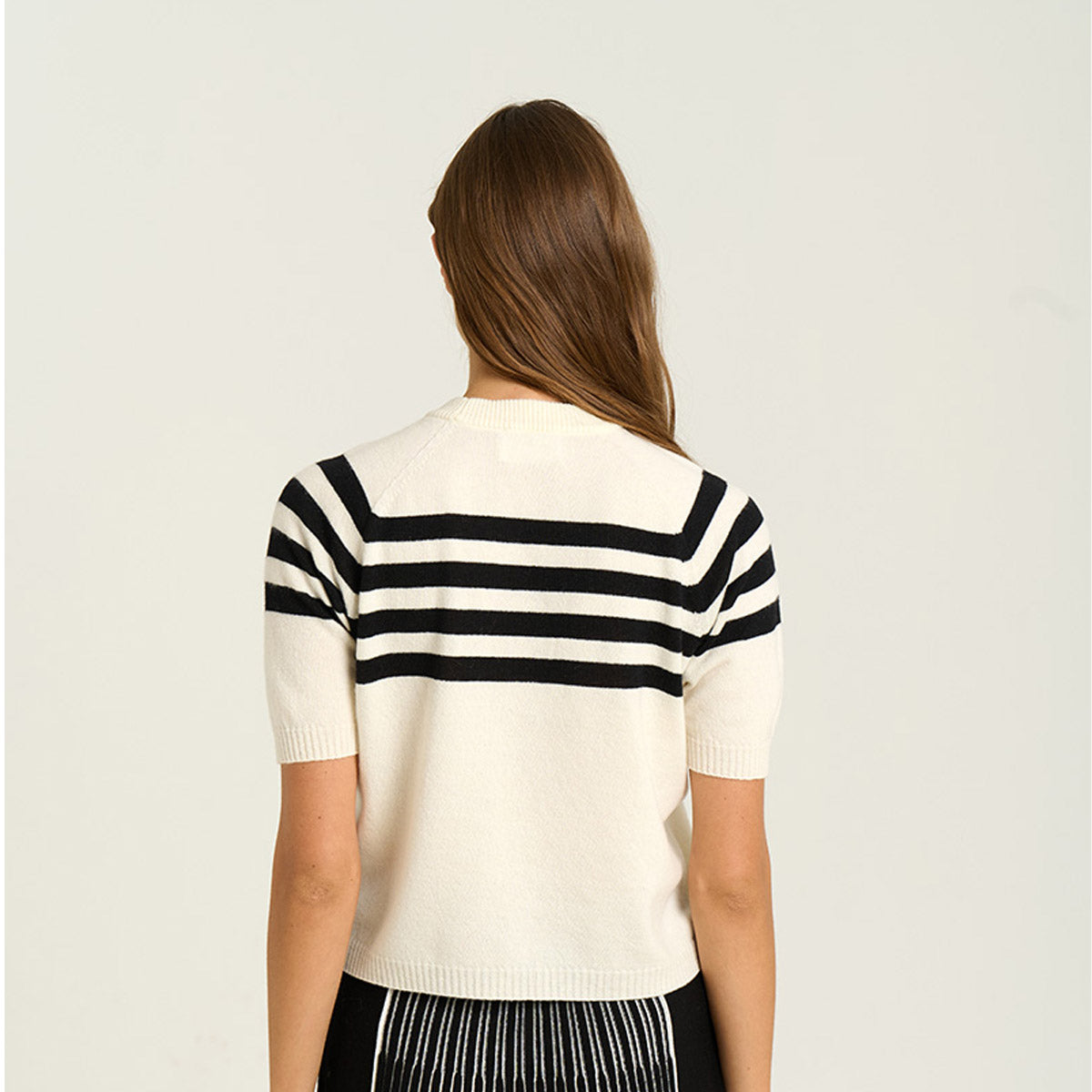 Sita Murt - Short sleeve striped knit - Black White - Collector Store Sydney