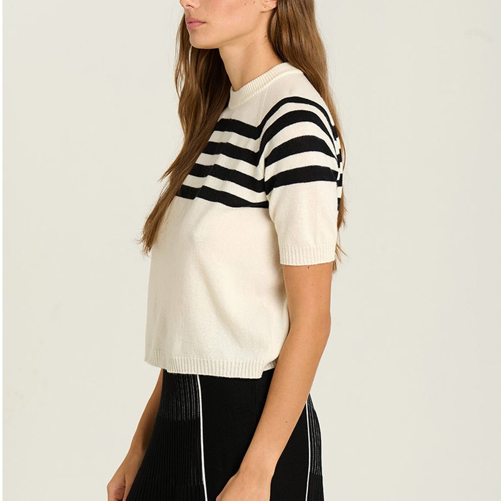 Sita Murt - Short sleeve striped knit - Black White - Collector Store Sydney