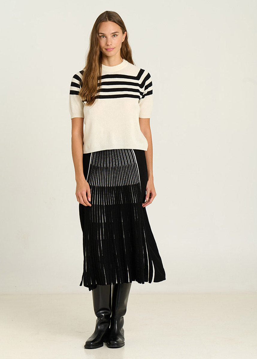 Sita Murt - Short sleeve striped knit - Black White - Collector Store Sydney