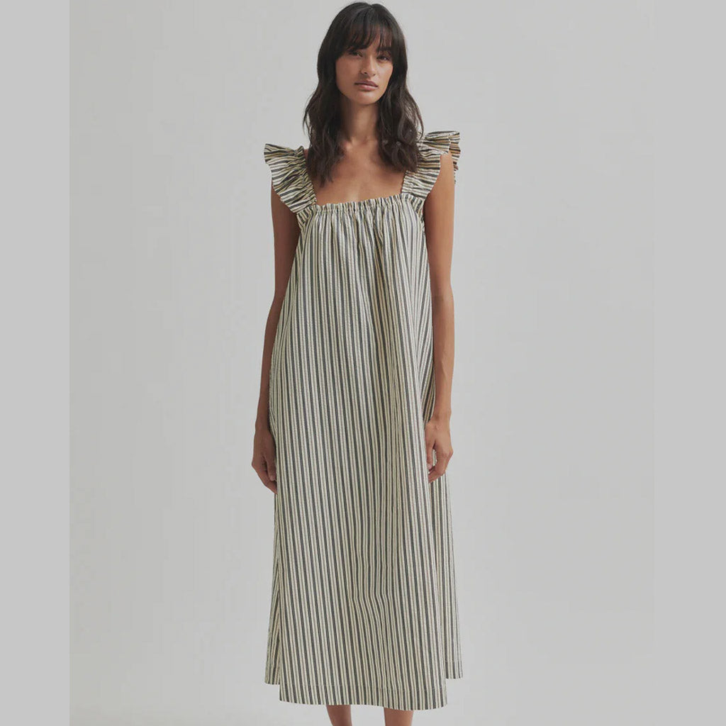 Second Female - Serifa Printed Stripe Strap Dress - Collector Store Sydney