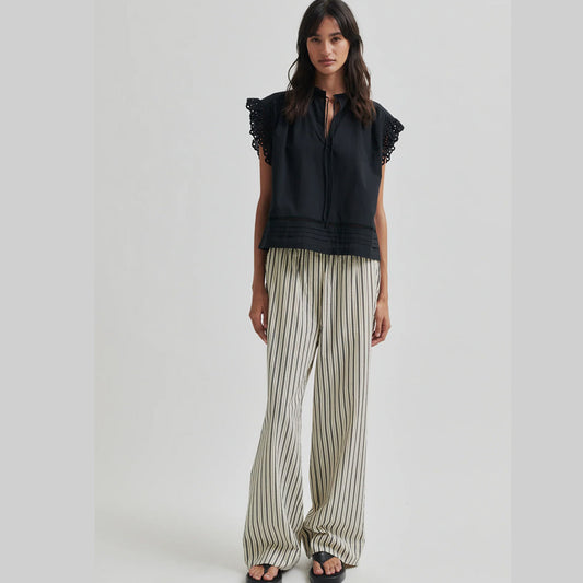 Second Female - Serifa Stripe Pants - Black - Collector Store Sydney