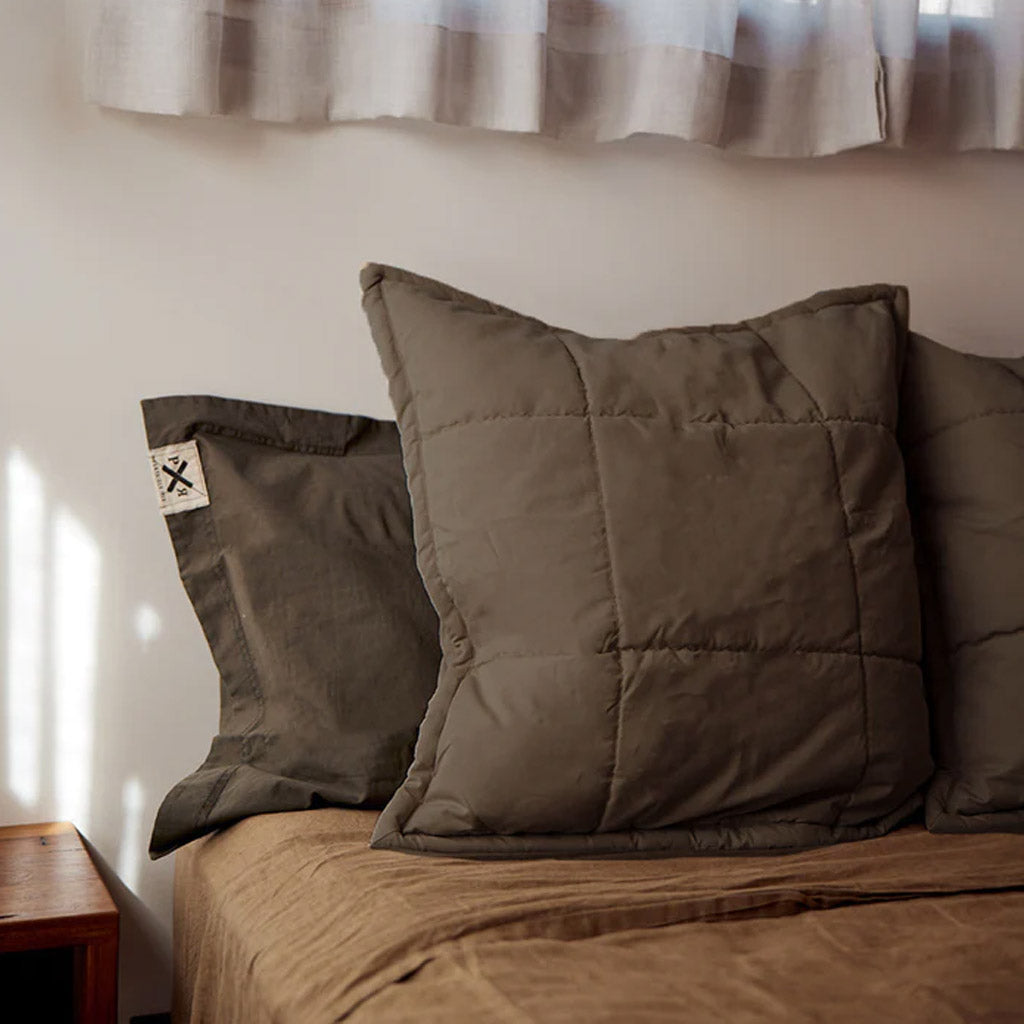 Pony Rider | Cabin Quilt Sham | Khaki 60 x 60 - Collector Store