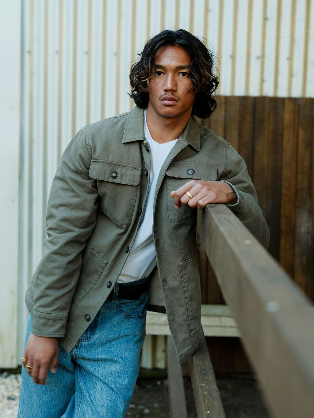 Mr Simple STOCKYARD SHERPA JACKET : Fatigue - Collector Store Sydney