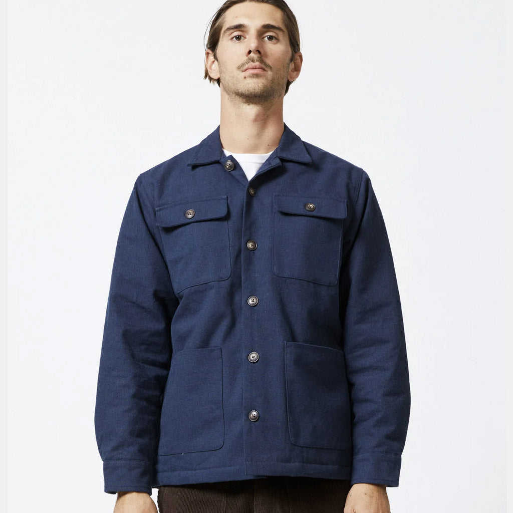 Mr Simple STOCKYARD SHERPA JACKET : NAVY - Collector Store Sydney