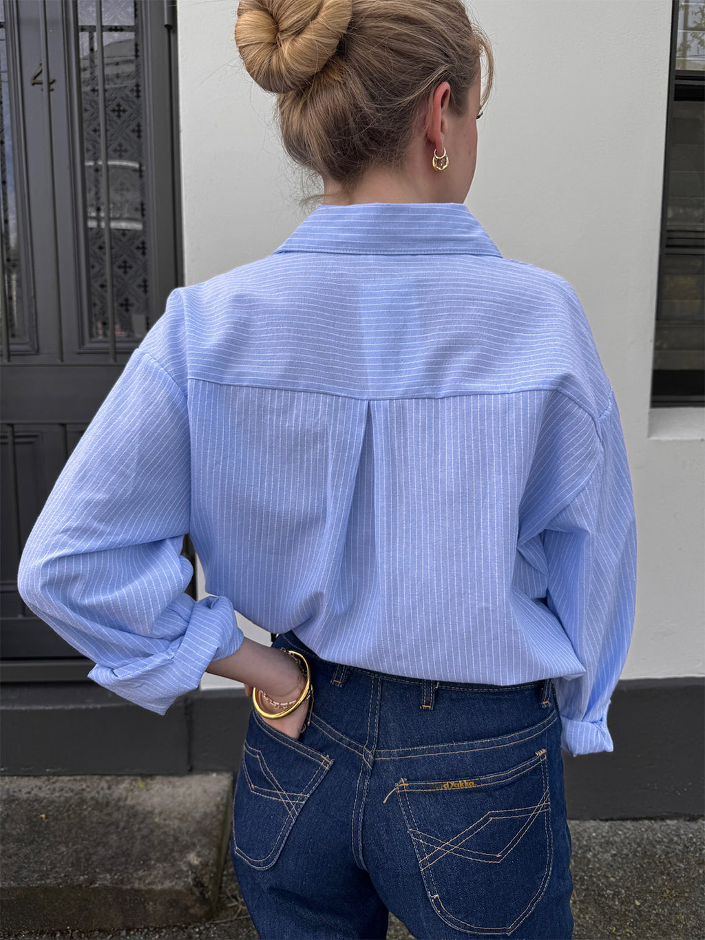Heart Pocket Pinstripe Boyfriend Shirt - Collector Store Sydney