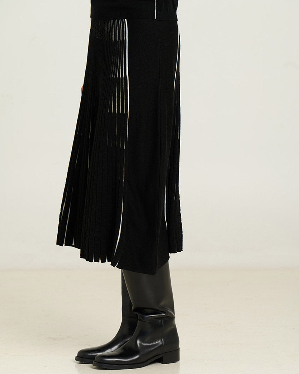 Sita Murt - Midi Radial Skirt - Black White - Collector Store Sydney