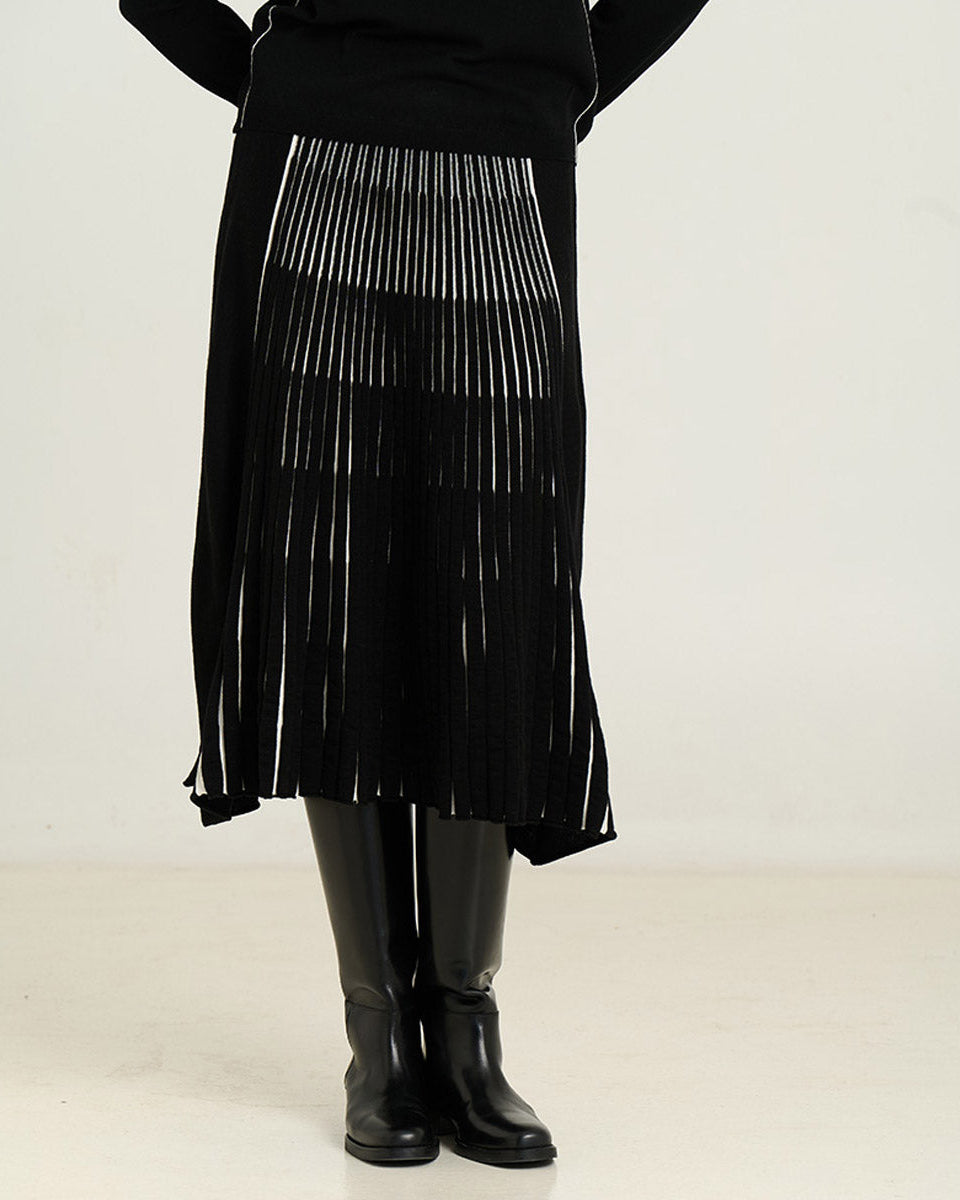 Sita Murt - Midi Radial Skirt - Black White - Collector Store Sydney