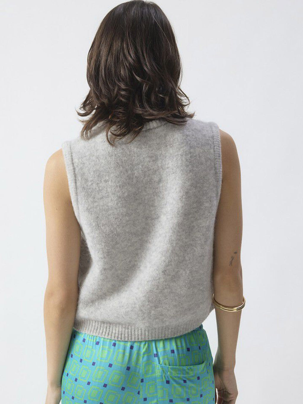 American Vintage - Women's Sleevless Jumper Vitow - Light Grey Melange - Collector Store Sydney