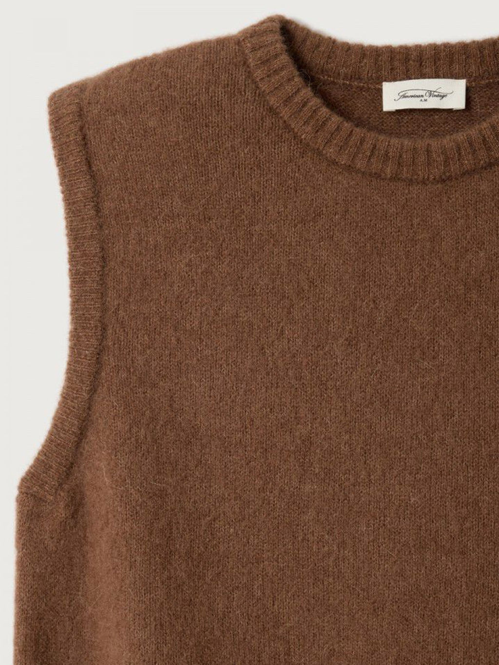 American Vintage - Women's Sleevless Jumper Vitow - Chocolate Melange - Collector Store Sydney