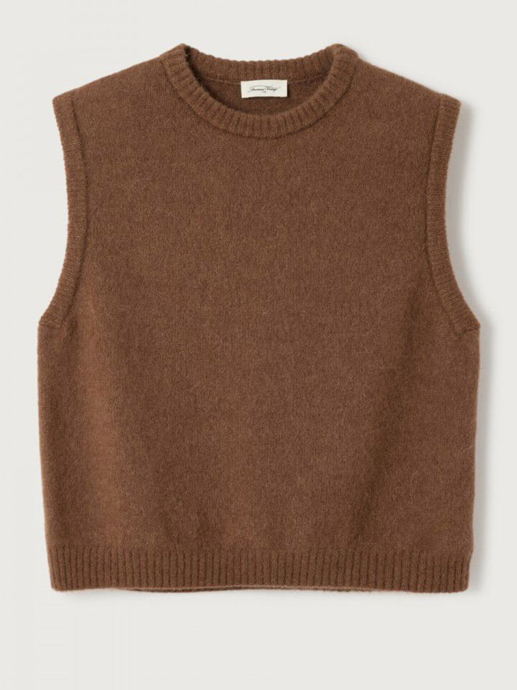 American Vintage - Women's Sleevless Jumper Vitow - Chocolate Melange - Collector Store Sydney