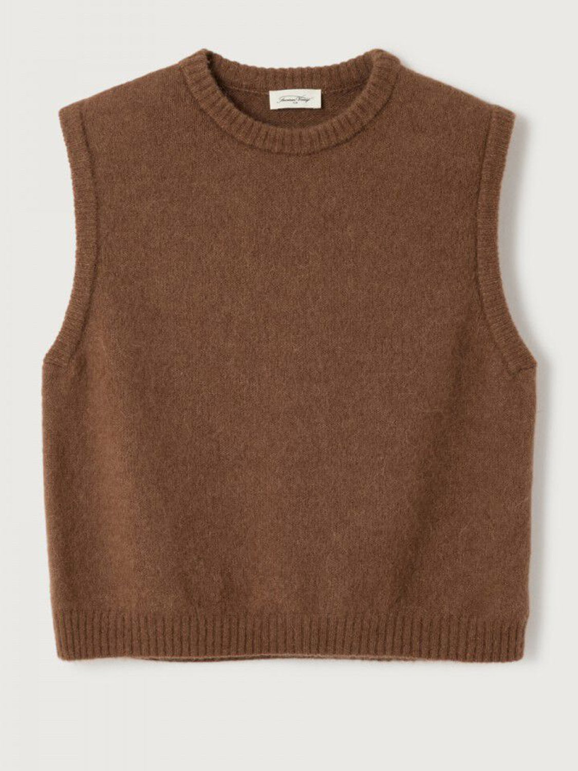 American Vintage - Women's Sleevless Jumper Vitow - Chocolate Melange - Collector Store Sydney