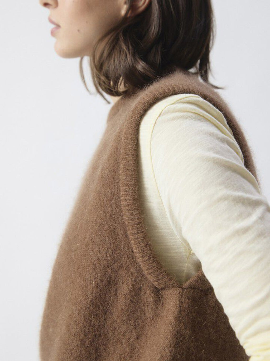 American Vintage - Women's Sleevless Jumper Vitow - Chocolate Melange - Collector Store Sydney