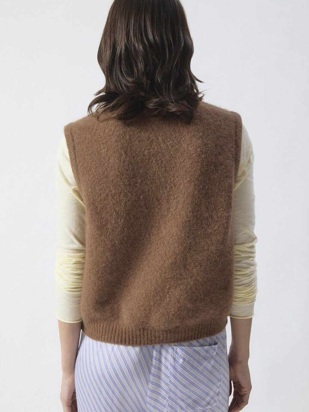 American Vintage - Women's Sleevless Jumper Vitow - Chocolate Melange - Collector Store Sydney