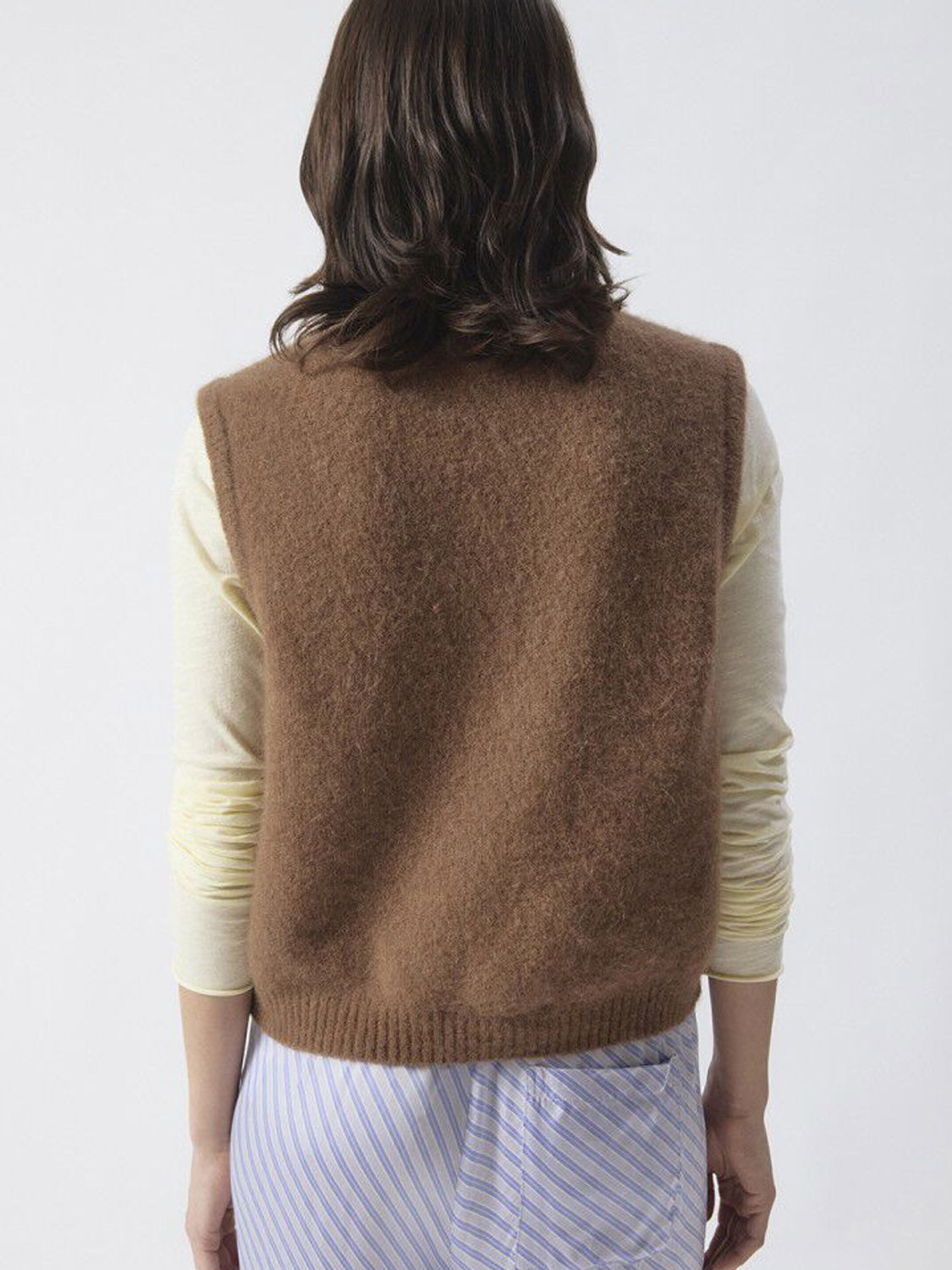 American Vintage - Women's Sleevless Jumper Vitow - Chocolate Melange - Collector Store Sydney