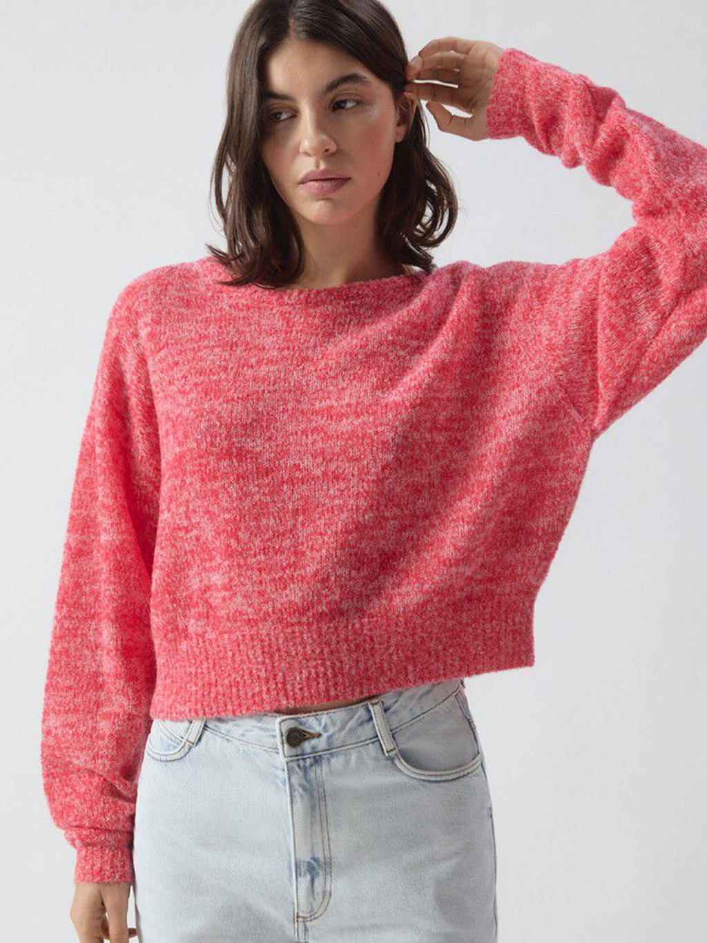 American Vintage - Women's jumper Nuggy - Fluro Strawberry Melange - Collector Store Sydney