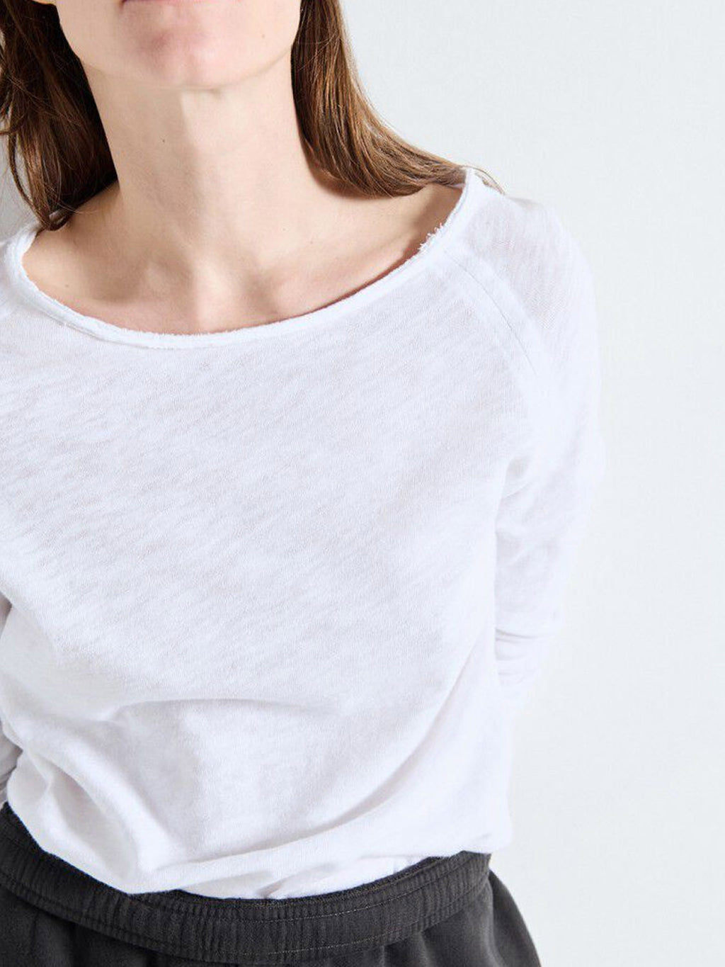 American Vintage Sonoma L/S Round Neck Tee - White - Collector Store Sydney