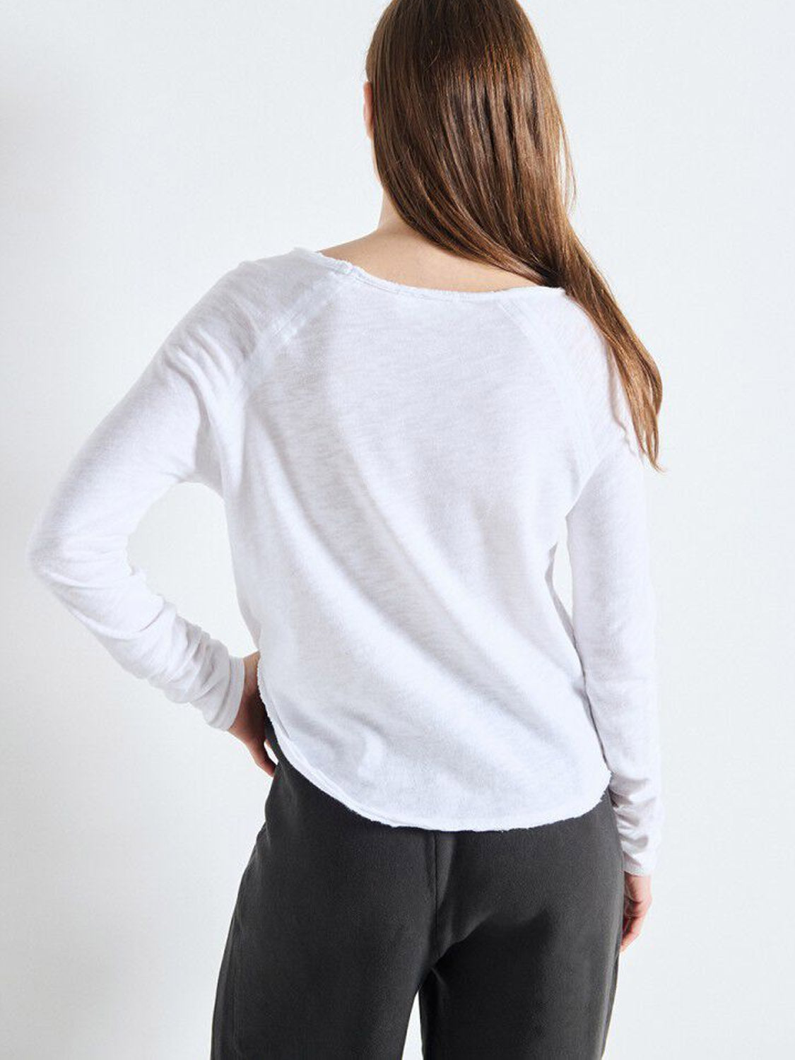American Vintage Sonoma L/S Round Neck Tee - White - Collector Store Sydney