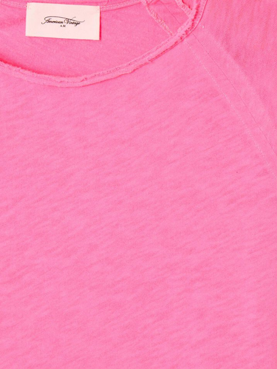 American Vintage Sonoma L/S Round Neck Tee - Fluro Acid Pink - Collector Store Sydney