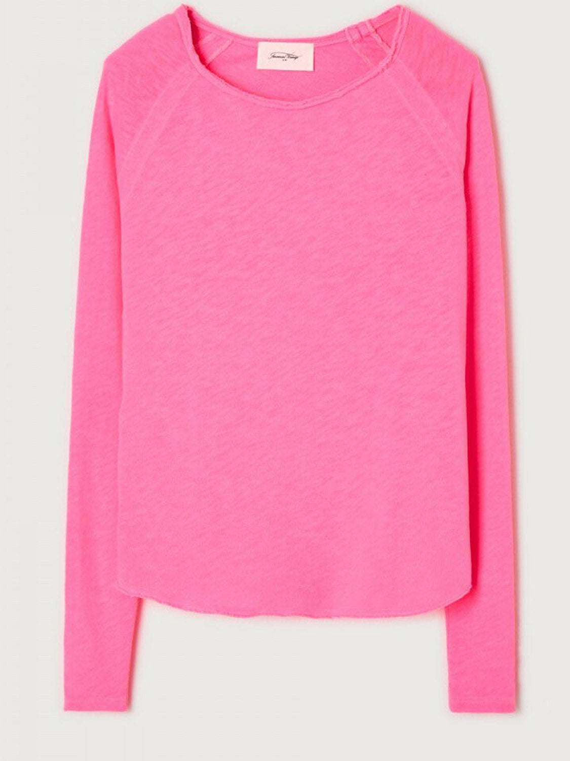 American Vintage Sonoma L/S Round Neck Tee - Fluro Acid Pink - Collector Store Sydney