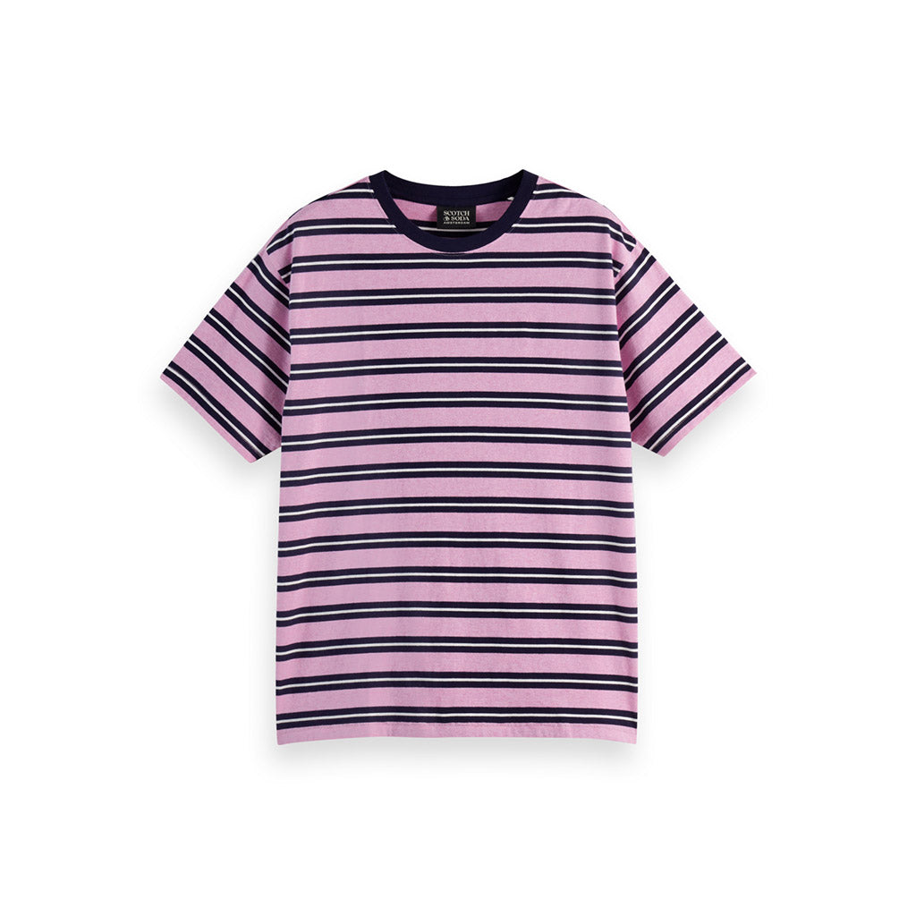 Yarn-dyed t-shirt Pink Stripe - Scotch & Soda - Collector Store