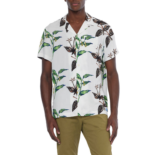 Printed viscose shirt Leafs - Scotch & Soda - Collector Store